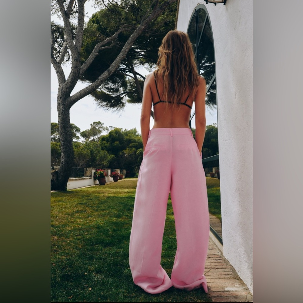 Zara Pink Straight Leg Pants - Picture 7 of 7